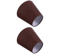 BESTonZON Abat-jour Accessoire D'abat-jour Délicat et Élégant en Tissu Café 2 Pièces Structure Simple en Fer, Résistant Longue Utilisation pour Lampe de Table et Lampadaire