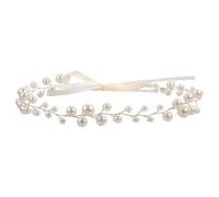 BESTonZON Accessoire de Cheveux Mariage en Perles Dorées, Vigne Capillaire Pratique et Confortable, Serrage-tête Élégant pour Mariée ou Demoiselle D'honneur Lors D'un Engagement