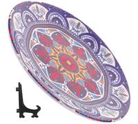BESTonZON Assiette Décorative en Céramique, Plaque Murale Décorative Bohème Mandala, Assiette Créative, Facile à Nettoyer, Lisse et Sûre, pour Snacks et Chocolat, Famille et Boulangerie