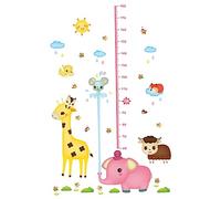 BESTonZON Autocollant de Tableau de Croissance pour Garçons Et Filles Motif Éléphant Pulvérisant de L'eau Autocollant Mural Animal 60 X 90 Cm