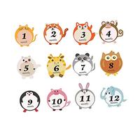 BESTonZON Autocollants Photo Décoration ou Pratiques Adorable Accessoires pour Mensuels en 12pcs Pvc Design Cartoon Bébé Chambre ou Baby Shower