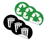 BESTonZON Autocollants pour Poubelles en PVC Autocollants Étanches et Adhésifs pour Tri des Déchets, Lot de 6 Set de Set de Feuilles, Design Simple pour Gestion Écologique des Déchets