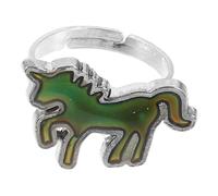 BESTonZON Bague Licorne Changeant de Couleur à Température Anneau d'Humeur pour Femme et Adolescente Bijou Fantaisie Mignon en Alliage Taille Réglable Accessoire pour Présent et Fête