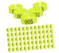 BESTonZON Bagues pour Pigeons Numérotées 001-100 en Plastique Fluorescent Vert, Anneaux Patte Volaille Diamètre 8 Mm, Identification Réutilisable pour Élevage et Entraînement Oiseaux