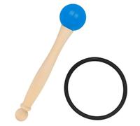 BESTonZON Baguette pour Bol Chantant avec Manche Bois Poli Tête Caoutchouc Colorée avec Anneau Accessoire et Portable pour et Performances Musicales