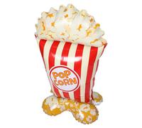 BESTonZON Ballon Géant de Pop-Corn 113X65 CM Autoportant en Aluminium Décoration Fête Cinéma et Anniversaire Ballon 3D pour Shower et Carnaval Accessoire Photo Réaliste