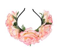 BESTonZON Bandeau pour Cheveux à Guirlande de 5 Roses Artificielles Rouges Serrage-Tête Fleuri Vintage Accessoire Léger et Confortable pour Mariage Fête Vacances Coiffure Féminine