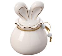 BESTonZON Bocal à Thé Céramique Forme De Lapin Pot De Stockage Hermétique Pour Thé Et Poudre Capacité De Décoratif Et Pratique Pour Cuisine