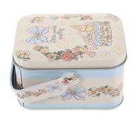 BESTonZON Boîte à Biscuits en Fer Blanc avec Poignée Petite Boîte Présent Vintage pour Bonbons et Cookies Contenant à Bonbons Portable pour Fêtes et Emballage Présent Coffret Métallique