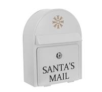 BESTonZON Boîte aux Lettres Murale Vintage en Fer Blanche, Petite Taille 25x19,5x8 Cm, Boîte aux Lettres Suspendue Décorative pour Courrier Extérieur, Maison, Jardin et Bureau