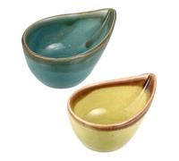 BESTonZON Bols de Spa en céramique 2Pcs décoratifs à arômes pour Maison, Vert, résistants à la Casse et à la déformation
