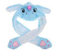 BESTonZON Bonnet Licorne Gonflable Bleu Doux et Chaud Bonnet Doreilles Mobiles pour Fêtes et Hiver Confortable et Original