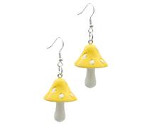 BESTonZON Boucles D’Oreilles Pendantes Champignon Jaune en Plastique Accessoires Femmes Bijoux Décoratifs Légers pour Usage Quotidien et Occasions Décontractées