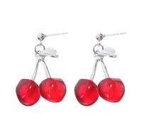 BESTonZON Boucles d'Oreilles Pendantes Cerises en Alliage Argenté Légères 1 Paire Bijoux Fantaisie pour Femmes et Filles pour Fêtes et Occasions Spéciales