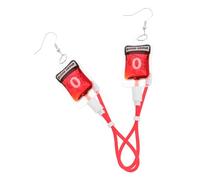 BESTonZON Boucles d'Oreilles Pendantes Mini de Paquet de Sang Réaliste 1 Paire pour Halloween et Soirée Vampire Légères et Confortables à Porter