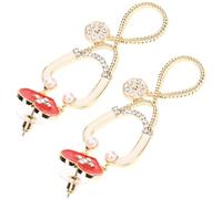 BESTonZON Boucles D'oreilles Stéthoscope Fantaisie en Alliage Doré, Boucles D'oreilles Pendantes pour Infirmières, Accessoires Costume Femmes, Bijoux avec Cristaux,