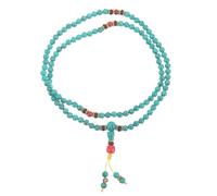 BESTonZON Bracelet de Prière Ethnique 108 Perles de Turquoise 6 MM pour Contemplation et Yoga Chapelet Tibétain Unisexe en Pierres Naturelles Vertes Bijou Spirituel Feng Shui de