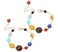 BESTonZON Bracelet des Huit Planètes du Système Solaire en Pierre Naturelle, Design Unique Motifs Complexes, Confortable et Réglable, pour Occasions Spéciales