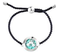 BESTonZON Bracelet Diffuseur D’Huiles Essentielles Aromathérapie Tressé Ajustable pour Femme Bijou en Acier Inoxydable Médaillon Creux Accessoire de Poignet pour Bien-être Quotidien