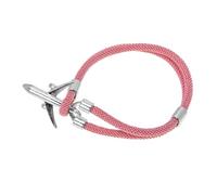 BESTonZON Bracelet Homme Avion Personnalisé en Alliage et Corde Rose, Simple et Chic, Accessoire Mode pour Homme, Présent Saint-valentin et Occasions Spéciales, Taille Unique