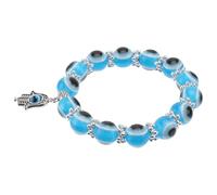 BESTonZON Bracelet Œil Maléfique Vintage Fatima Perles Bleu Ciel, Bijou Créatif Rétro Femme, Accessoire Protection Quotidien Fête