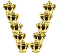 BESTonZON Breloques Couronnes Miniatures Dorées Diy Pour Bijoux Femme 10 Pièces Pvc Décorations Artisanat Présents Fête Noël Fabrication Perles 1,7x1,8 Cm