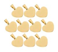 BESTonZON Breloques Cœur en Acier Titane Doré 24x21x1,8 Mm, Lot de 10 Pendentifs pour Fabrication Bijoux Diy, Accessoires Brillants et Décorations Artisanales Polyvalentes