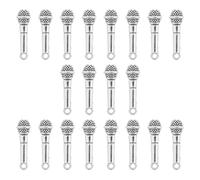 BESTonZON Breloques Pendentifs Microphone en Alliage Antique 20 Pièces 265X7 MM Mini Breloques pour Création Bijoux DIY Collier Bracelet et Porte-Clés Accessoires Musicaux Vintage