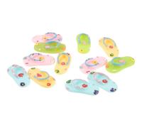 BESTonZON Breloques Soi-même en Résine de Style Tongs Hawaïennes Lot de 12 Pièces Rose Clair Jaune Clair Bleu Lagon Accessoires Décoratifs pour Coques de Téléphone Création Bijoux et