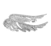 BESTonZON Broche Ailes d'Ange en Cristaux Argentés, Épingle Décorative Unisexe pour Costume, Bijou Mariage et Fête, Accessoire Élégant pour Hommes et Femmes, Décoration Tenue Sophistiquée