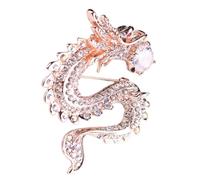 BESTonZON Broche Dragon Zodiaque Chinoise En Alliage Métal Solide, Épinglette Élégante Pour Femmes, Accessoire Traditionnel Pour Fête Et Présent D’anniversaire, Taille Unique