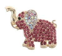BESTonZON Broche Éléphant en Alliage Rose Petite Broche Décorative pour Femme Épingle à Foulard Émail Accessoires de Mode Polyvalents pour Vêtements et Paquet