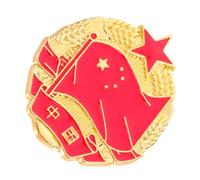 BESTonZON Broche Étoile Patriotique en Alliage Métallique Rouge, Épingle de Poitrine Vintage 3,5 CM pour Vêtements, Paquet et Fêtes Nationales, Insigne Décoratif pour Vétérans et Événements