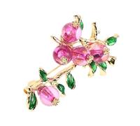 BESTonZON Broche Kaki Femme en Alliage de Zinc Épingle de Sûreté Automnale Transparente Violette Accessoire Mode Fantaisie pour Blazer Bijou Fruit D’Automne et Original Broche Revers