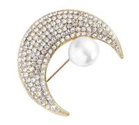 BESTonZON Broche Lune Demi-Lune en Cristal Étincelant Fermoir Épingle de Sûreté Accessoire Bijoux pour Vêtements Femme Broche Élégante pour Chemise et Foulard Fêtes et Occasions