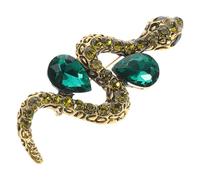 BESTonZON Broche Serpent en Alliage de Zinc avec Cristaux Épingle à Revers Unisexe Couleur Vert Militaire Accessoire Bijou Vintage pour Costume Manteau et Cravate Broche Fantaisie