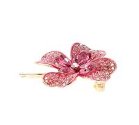 BESTonZON Broche Trèfle à Quatre Feuilles en Cristal Rose, Broches en Cristal pour Femmes, Accessoire Élégant Anti-dévoilement, Présent Bijoux, Usage Quotidien et Fêtes, Taille Petite