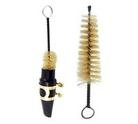 BESTonZON Brosse De Nettoyage Saxophone Alto 2 Pièces, Kit D’accessoires Avec Ligature Et Anche, Outil Compact Pour Entretien D’instruments à Vent Et Bois, Usage Saxophone Soprano Et Alto
