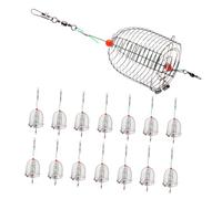 BESTonZON Cages à Appâts en Acier Inoxydable Grandes Tailles 15 Pièces, Distributeurs D'appâts Réutilisables, Kit de Pêche la Carpe pour Lacs et Rivières en Extérieur