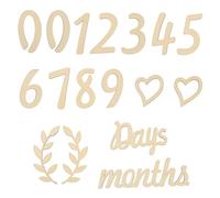 BESTonZON Cartes Étapes en Bois pour -Né Jeu de 17 Pièces Chiffres 0-9 et Mots Jours Mois Années Accessoires Photo pour Bébé Décoration Anniversaire et Suivi de Croissance