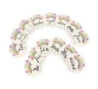 BESTonZON Cartes Mensuelles Accessoire Photo 14 Pièces pour Bébé en Bois Peintes Design Créatif pour Photographie et Enregistrement Vie