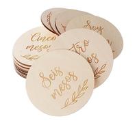 BESTonZON Cartes Mensuelles pour Nouveau-né Plaque Mensuelle pour Bébé dans Un Baby Shower en Bois