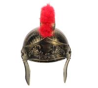 BESTonZON Casque de Guerrier Adulte Rouge Plumage Doré Casque Romain Léger pour Costume de Soldat Romain Accessoire Cosplay Médiéval pour Halloween Carnaval et Séances Photo