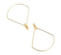 BESTonZON Cercles D'oreilles pour Fabrication DIY Bijoux Or en Acier Inoxydable 50pcs Doubles Trous Forme Éventail Accessoires Élégants pour Femmes