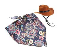 BESTonZON Chapeau et Bandana pour Chien et Chat Décoratif Confortable Style Vintage S Marron et Marine Accessoires et Durables pour Animaux pour et Sorties