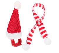 BESTonZON Chapeau et Écharpe de Noël pour Petit Animal Accessoires Festifs pour Lapin Hamster Cochon Dinde et Petit Oiseau Costume Doux et Confortable pour Photos de Fête