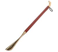 BESTonZON Chausse-Pied Long 56 CM en Bois de Hêtre et Métal Doré Forme Tête de Cheval Outil d 39 Aide à L 39 Enfilage des Chaussures pour Bottes et Chaussures Adapté aux Personnes Âgées