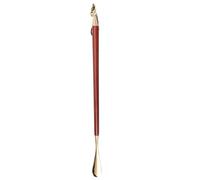 BESTonZON Chausse-pied Marron en Bois et Cuivre Long Manche 56cm | Bord Lisse, Prise Ergonomique, Aide pour Enfiler Vite, Usage Maison ou Voyage, pour Aînés
