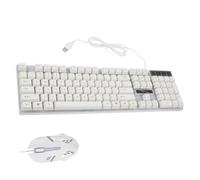 BESTonZON Clavier Et Souris Gaming Ergonomiques avec Rétroéclairage LED Coloré Design Élégant Anti-conflit USB Blanc