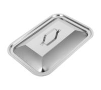 BESTonZON Cloche et Bac à Vapeur Plancha Rectangulaire en Acier Inoxydable avec Poignée, Couvercle pour Plaque de Compatible Lave-vaisselle Usage Domestique et Barbecue Extérieur